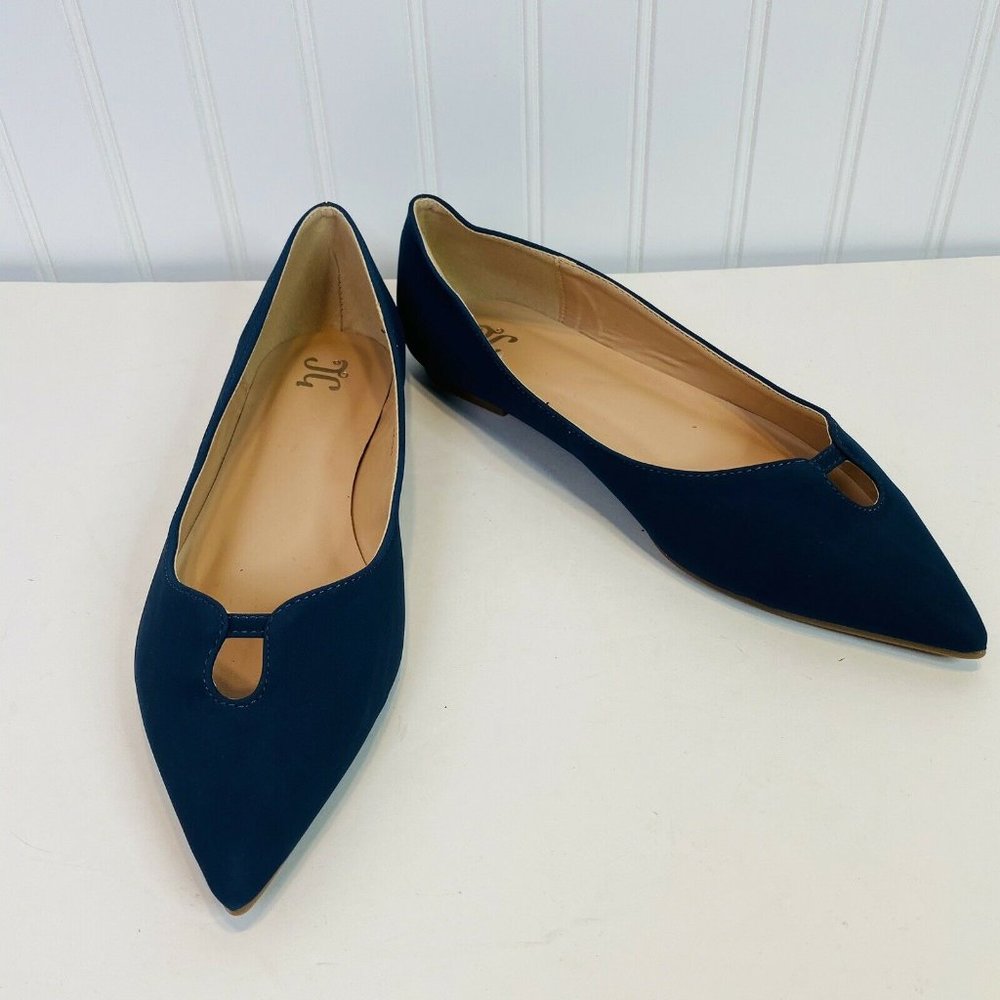 TG Shoes Blue Flats Size 9 NEW Keyhole Pointy Toe
